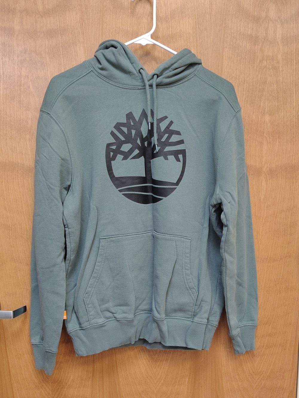 Timberland Men's Balsam Green Pullover Hoodie with Black Logo